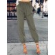 Solid Color Drawstring High Waist Elastic Casual Pants With Pockets Solid Color Drawstring High Waist Elastic Casual Pants With Pockets
