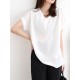 Solid Ruched Short Sleeve V Neck Casual Blouse Solid Ruched Short Sleeve V Neck Casual Blouse