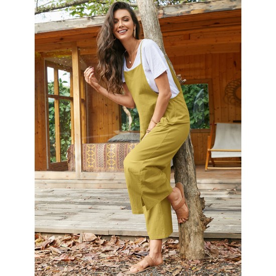 Pocket Solid Loose Fit Brief Summer Jumpsuit Pocket Solid Loose Fit Brief Summer Jumpsuit
