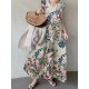 Plant Print Sleeveless Ruffle V Neck Cotton Maxi Dress Plant Print Sleeveless Ruffle V Neck Cotton Maxi Dress