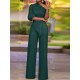 High Waist Solid Pocket Asymmetrical One Shoulder Jumpsuit High Waist Solid Pocket Asymmetrical One Shoulder Jumpsuit