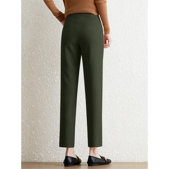 Contrast Pocket Step Hem Tailored Pants For Women Contrast Pocket Step Hem Tailored Pants For Women