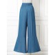 Leisure Solid Ruffle Wide Leg Pocket Pants Leisure Solid Ruffle Wide Leg Pocket Pants