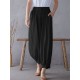 Solid Elastic Waist Drawstring Pocket Cotton Casual Pants Solid Elastic Waist Drawstring Pocket Cotton Casual Pants
