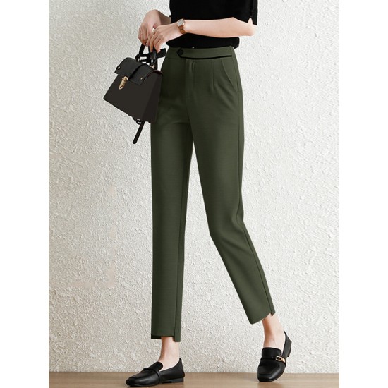 Contrast Pocket Step Hem Tailored Pants For Women Contrast Pocket Step Hem Tailored Pants For Women