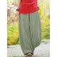 Solid Pocket Elastic Waist Cotton Casual Pants Solid Pocket Elastic Waist Cotton Casual Pants