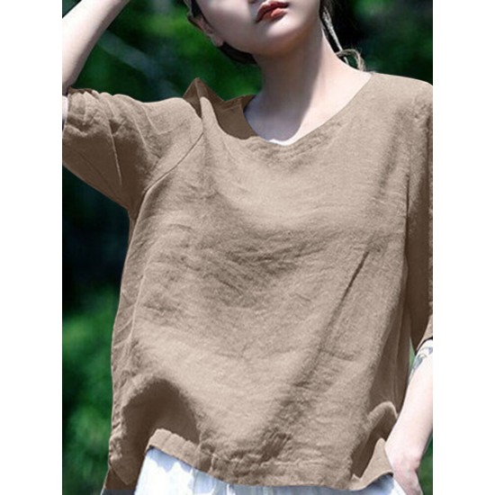 Solid Half Sleeve Crew Neck Casual Women Blouse Solid Half Sleeve Crew Neck Casual Women Blouse