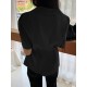 Solid Button Tie Up Lapel Short Sleeve Casual Cotton Blouse Solid Button Tie Up Lapel Short Sleeve Casual Cotton Blouse
