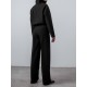 Solid Zip Front Hasp Long Sleeve Lapel Two Pieces Set Solid Zip Front Hasp Long Sleeve Lapel Two Pieces Set