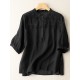 Solid Patchwork Split Stand Collar Casual Blouse Solid Patchwork Split Stand Collar Casual Blouse