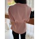 Solid Button Tie Up Lapel Short Sleeve Casual Cotton Blouse Solid Button Tie Up Lapel Short Sleeve Casual Cotton Blouse