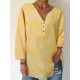 Print Button Long Sleeve Casual Blouse Print Button Long Sleeve Casual Blouse