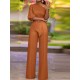High Waist Solid Pocket Asymmetrical One Shoulder Jumpsuit High Waist Solid Pocket Asymmetrical One Shoulder Jumpsuit