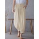 Solid Elastic Waist Drawstring Pocket Cotton Casual Pants Solid Elastic Waist Drawstring Pocket Cotton Casual Pants