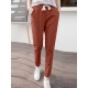 Solid Pocket Drawstring Elastic Waist Casual Tapered Pants Solid Pocket Drawstring Elastic Waist Casual Tapered Pants