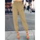 Solid Color Drawstring High Waist Elastic Casual Pants With Pockets Solid Color Drawstring High Waist Elastic Casual Pants With Pockets