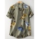 Random Flower Print Button Short Sleeve V neck Blouse Random Flower Print Button Short Sleeve V neck Blouse
