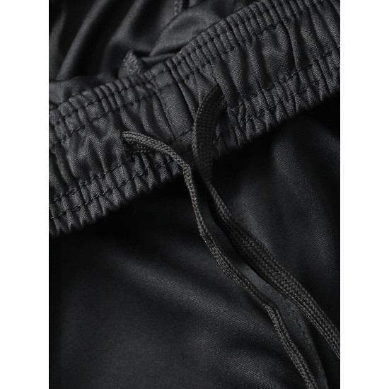 Side Letter Fitting Mid Rise Ankle Length Drawstring Sports Pants Side Letter Fitting Mid Rise Ankle Length Drawstring Sports Pants