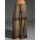 Check Print Pocket Zipper Button Pants For Women Check Print Pocket Zipper Button Pants For Women