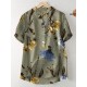 Random Flower Print Button Short Sleeve V neck Blouse Random Flower Print Button Short Sleeve V neck Blouse